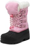 DREAM PAIRS Boys & Girls Knee High Winter Snow Boots Toddler/Little Kid/Big Kid,Size 10 Toddler,Grey/Pink,Maple