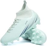 Biayvisas Soccer Cleats for Mens Womens Turf Soccer Shoes Indoor Footall Cleats High Ankle TF AG FG Football Boots Wide Training Sneaker (USW_2501 Yue AG_46)