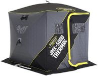 CLAM 14471 Portable 4 to 6 Person 9 Foot Jason Mitchell X5000 Ice Fishing Angler Thermal Hub Shelter Tent with Anchors, Tie Ropes, and Carrying Bag