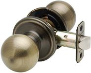 Copper Creek BK2020AB Ball Door Knob, Passage Function, 1 Pack, in Antique Brass