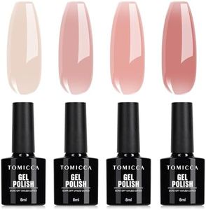TOMICCA 4 couleurs Vernis Semi Permanent Transparent Rose Set, Gel Vernis à Ongles Soak-Off UV/LED Série Rose Cadeau Pour Studio de Manucure DIY Home, 8ML