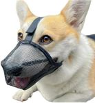 Dog Muzzle, Soft Mesh Covered Muzzles for Small Medium Large Dogs, Poisoned Bait Protection Muzzle with Adjustable Straps, Prevent Biting Chewing and Licking (Black, L)