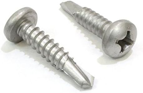 8 x 1/2" Self Tapping Stainless Steel Metal Screw, (100 Pack) Phillips Pan Head Self Drilling Screws, 410 Stainless Steel, Choose Size, by Bolt Dropper