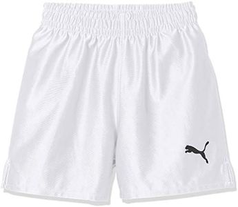 Puma 729970 Soccer Shorts, Water Absorbent, Quick Drying, LIGA Game Pants, Core, Junior Kids, Spring and Summer 24 Colors: Puma White/Puma Black (04), 160