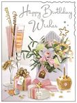 Female Birthday Card for Her - General Card for Women - Special Finishes - Feminine Floral Design - Made in the UK