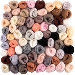 72pcs 7.6 oz Needle Felting Wool- 24 Colors Nature Wool Roving for Needle Felting Felted Wool for Beginners Hand Spinning Felting Supplies, 3g/Pack