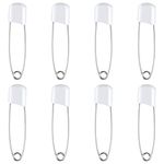 8 pcs Diaper Pins, Nappy Pins, Safety Lock Stainless Steel Plastic Head Safety Pins Baby Safety Pins 2.2 Inch Plastic Head Cloth Diaper Pins with Locking Closures Stainless Steel Nappy Pins