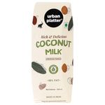 Urban Platter Unsweetened Coconut Milk, 250ml [18% Fat, Additive-Free, Made in India, 100% Pure, Clean Label]