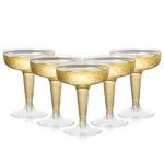 MATANA 48 Elegant Plastic Coupe Glasses for Cocktails, Martinis, Maragaritas, Champagne, Wine (120ml) - Transparent, Sturdy & Reusable for Weddings, Birthdays, Parties & Events