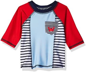 Mud Pie Boys' Crab Rash Guard, Multi, XS (6-9 Months)