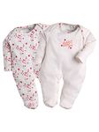 BabyGo Baby Romper 100% Cotton Rompers for New Born Baby|Sleepsuits for Baby Boys & Girls| PEACH| 0-3M| 3-6M| 6-9M| Pack of 2