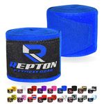 Boxing Hand Wraps for Men- Cotton Hand Gloves with Hook & Loop Strap & Thumb Loop -Elasticated Bandages Wrist Support tape -Great for MMA, Muay Thai, Kickboxing- Unisex Adult Pair (Blue)