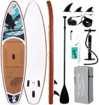 FEATH-R-LITE Inflatable Paddle Board Stand Up Paddleboards for Adults SUP with Premium Accessories Pump, Adjustable Paddle, Leash, Three Fins, Backpack (Ash Eagle)