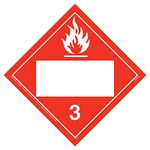 Class 3 Flammable Liquid Placard, Blank 25-pk. - 10.75" x 10.75" Removable Self Adhesive Vinyl for Temporary Applications - J. J. Keller & Associates - Complies with DOT Hazmat Placard Requirements