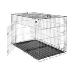 Amazon Basics XXL 48 in Heavy-Duty Metal Pet Cage, Extra-Large Crate with Secure Locking Mechanism & Removable Tray (Black)