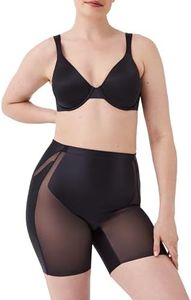 SPANX SPANXshape Booty-Lifting Mid-Thigh Short - Butt Lifting Shorts - Medium Compression - With Tummy Shaping - Very Black - 2X