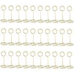 PChero 30 Pack Place Card Holders, Premium Table Number Card Clip Holders Wire Picture Photo Memo Stand for Wedding Banquet Baby Shower Anniversary Party Office Home Decor - Gold