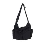 Elolicu Large Capacity Hobo Crossbody Bag, Canvas Messenger Crossbody Bag Travel Shoulder Bag Casual Shoulder Tote Bag