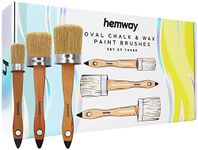 Hemway Premium Handmade Oval Chalk & Wax Paint Brushes for Furniture Painting, Upcycling, Shabby Chic, Chalk Based Paints, Waxing, Wood (Set of 3)