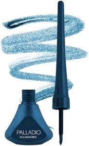 Palladio Liquid Eyeliner, Highly Pigmented and Waterproof Eyeliner, For Intense Eye Definition, Smear-proof Eyeliner Liquid, Includes Easy Grip Wand and Felt Tip Eyeliner Applicator, Aquamarine