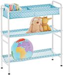 mDesign 3-Tier Metal Frame, Vertical Toy Storage Organizer Cart for Child/Kids Bedroom, Toy Room, Playroom - Holds Toys, Crayons, Building Blocks, Puzzles, Crafts, Books, Blankets - Turquoise/White