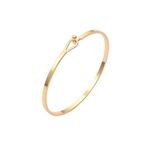 CANEVINKA Thin Cuff Bangle Hook Bracelet 18K Gold Personalized Open Clasp Oval Inspiration Bangle Bracelet for Women