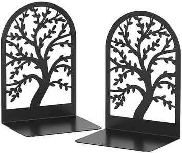 VFINE Bookends 1 Pair, Black Metal Book Ends, Bookends for Shelves, Unique Decorative Tree Book Ends for Shelves, Book Ends to Hold Books, Book Stopper, Bookend for Home Office (Style B)