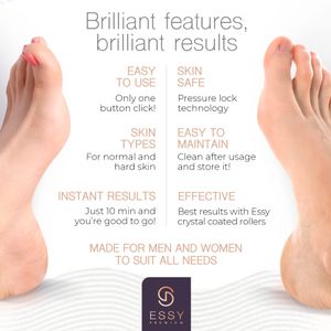 Essy Electric Foot File – Hard Skin Remover with 5 Rollers, Purple