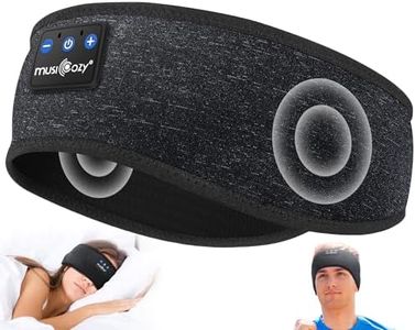 MUSICOZY Sleep Headphones Bluetooth 5.2 Headband, Sports Wireless Earphones Music Sleeping Eye Mask Earbuds with HD Stereo Speaker for Mom Women Men Teen Running Cool Gadgets Unique Gifts
