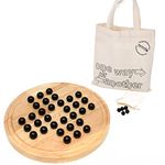 Big Game Hunters Wooden Solitaire Board Game with Superior Porcelain Marbles and Carefully Crafted Holes