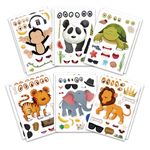 12 Sheets Animal DIY Stickers for Kids,Make Your Own Personalized Cartoon Stickers for Kids,Match Make a Face Stickers Art Crafts Suitable for Birthday Party Supplies Gifts