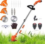 12V Cordless Grass Strimmer,4Inch Grass Cutter with 2x2.0 Ah Batteries＆Charger,Adjustable Length Garden Brush Cutter,Telescopic Garden Lawn Edger 6Inch Cutting Diameter. (4Inch)