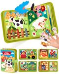 hahaland Toddler Busy Book Board for 1+ Year Olds - Montessori Toy for 1 2 3 Year Old Boy Gifts Girl Toys, Educational Quiet Travel Activity Toy, Perfect First Birthday & Early
