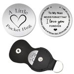 Pocket Hug Token Gifts from Granddaughter Grandson Christmas Birthday Retirement Gift for Nan Nana Grandma Keychain Gifts for Grandmom Grandmother Nanny I Love You Gift for Grammy Gigi Granny