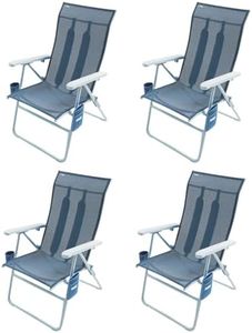 Shibumi Shade | 17 in Tall Beach Chair | 400 lbs Capacity | Adults Seniors | Anti-Rust Marine Grade Frame | 4 Reclining Positions | Beach Sideline Backyard Poolside Camping Lake (4 - Sky)