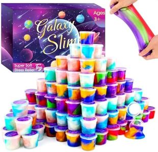 Galaxy Slime Party Favors with 75 Pack Mini Slime kit,Stretchy Slime Kit for Classroom Prizes, Christmas Stocking Stuffers, Goodie Bag Stuffers for Kids Boys Girls