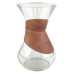 Hide & Drink, Pour Over Collar Compatible with Chemex 6-Cup Glass Handmade from Full Grain Leather - Single Malt Mahogany