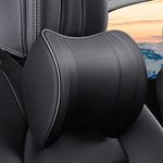 Fochutech Car Pillow with Memory Foam Seat Head Neck Support Rest Pad Cushion Auto Headrest Relax Travel Home Chair Comfortable (Black)