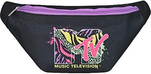 Concept One MTV Logo Fanny Pack, Waist Crossbody Men and Women, Belt Bag, Balck, Small, MTV Logo Fanny Pack, Waist Crossbody Bag for Men and Women, Belt Bag