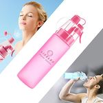 LINGLAN Spray Water Bottle Sports Water Bottle Drinks Bottle 580ml For Cycling Climbing Hiking & Mountaineering (Frosted red)