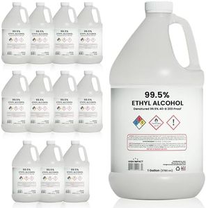 HIGH Impact 99.5% Ethyl Alcohol Denatured 40-B 200 Proof Alcohol - Made in The USA - Gallon (Pack of 12)