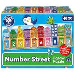 Orchard Toys Number Street Jigsaw Puzzle, 20-Piece 1-20 Educational Puzzle, Perfect for Kids Age 2-5, Educational Toy