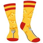 AGRIMONY Funny Cheese Socks for Men Women Teen Boys-Novelty Fun Funky Crazy Cool Food Cotton Socks Gifts- Valentines Birthday Christmas Dad Husband Uncle Grandpa Mom Wife Gifts Stocking Stuffers