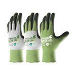 COOLJOB Gardening Gloves for Women and Men, 3 Pairs Recycled Polyester Garden Gloves with Rubber Coated, Green, White & Grey, X- Large Size (3 Pairs XL)