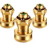 3 Pack Brass Nozzle Power Brass Nozzle Hose Nozzle, Adjustable Twist Sprayer for Garden