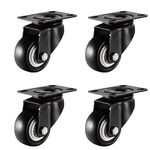 Equal 2 Inch Furniture Caster Wheels For Home/Office/Cabinets/Equipments & Stands (Pack Of 4) - Plate Type with 200kg Capacity (2 Fix & 2 Swivel 360 Degree)