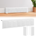 Gandeer 4 ft Steel Baseboard Heater Cover with Left and Right End Caps White Easy Slip-on Baseboard Covers for Bathroom Hydronic System