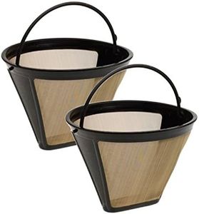 Gold Coffee Filter fits Cuisinart, Mr. Coffee, Ninja, Hamillton BBeach, Black & Decker (Cuisinart Cone)-2pack