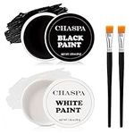 CHASPA Face Paint Black + White Clown Makeup Face Body Paint Set, High Pigment Professional Oil-Based Cosmetic Paint for Halloween SFX Makeup Costume Multiple Uses(60g/2.11 oz)