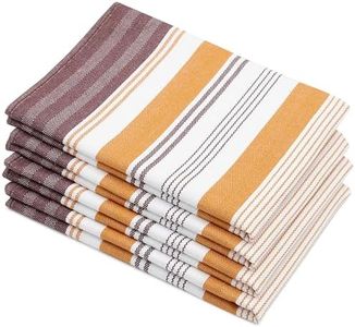 ZOLLNER 4 paños de Cocina de algodón a Rayas Marrones, 50x70 cm, 220 g